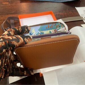 BRAND NEW Hermes Silk In Epsom Zip Wallet in Gold